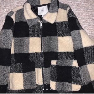 Super cute plaid soft material jacket